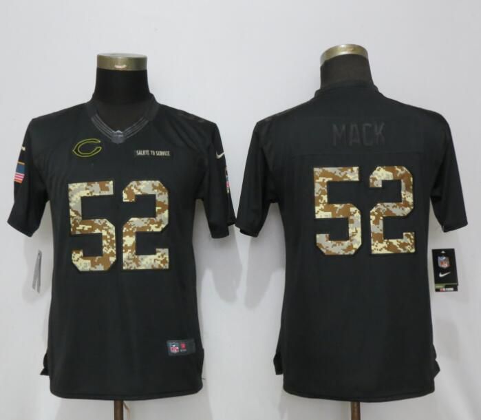 Women Chicago Bears #52 Mack Anthracite Salute To Service Nike Limited NFL Jerseys->youth nfl jersey->Youth Jersey